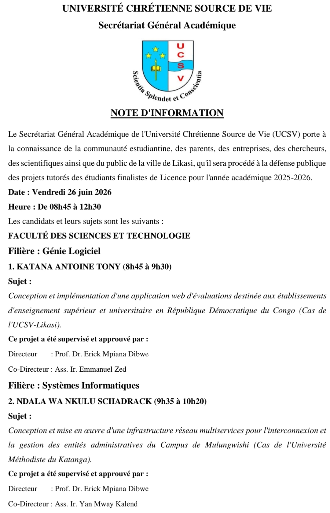 DEFENSE PUBLIC ANNEE ACADÉMIQUE 2025-2025-2026